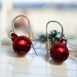 Elegant Red and Silver Drop Earrings